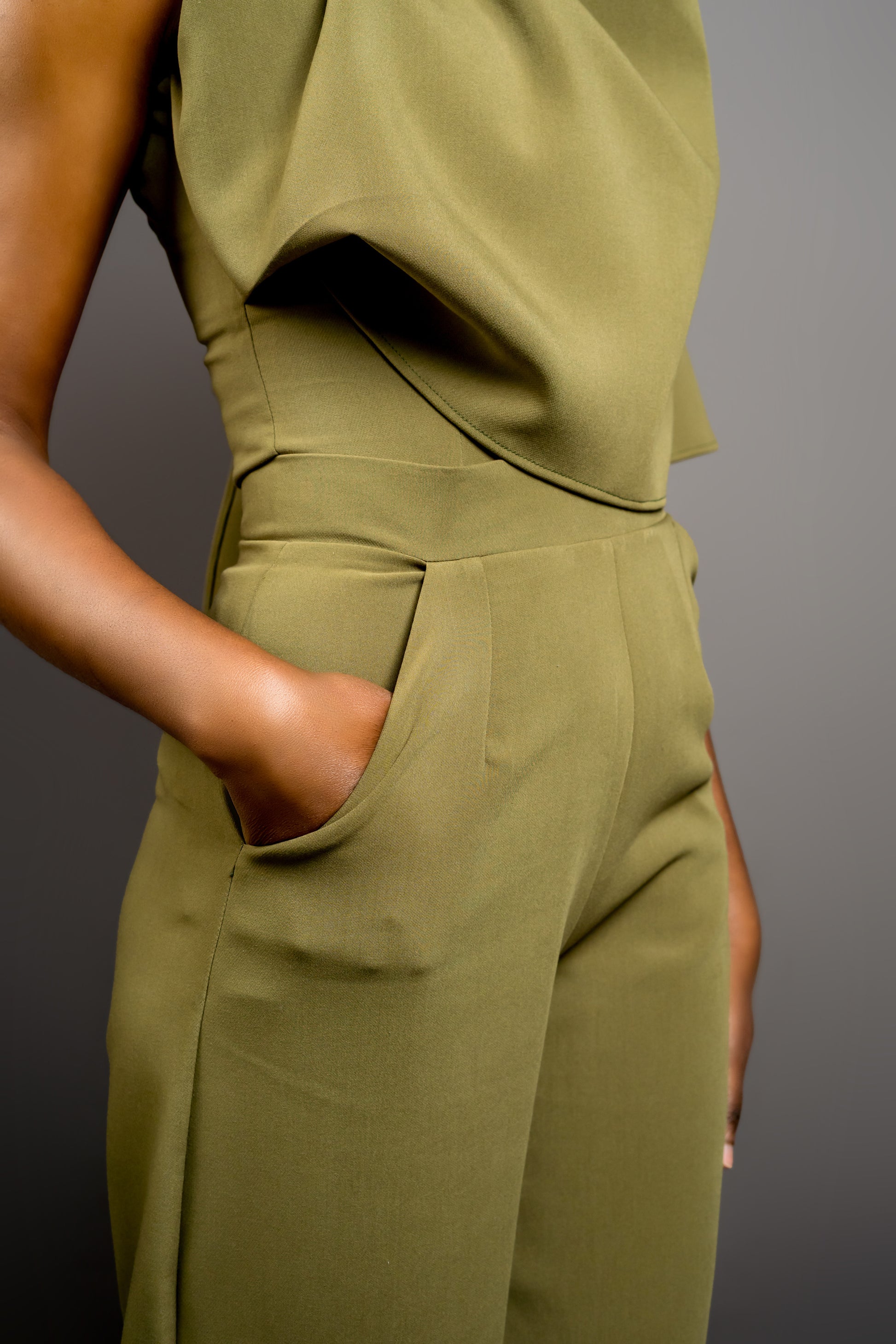 Green wide leg pants (pre-order)