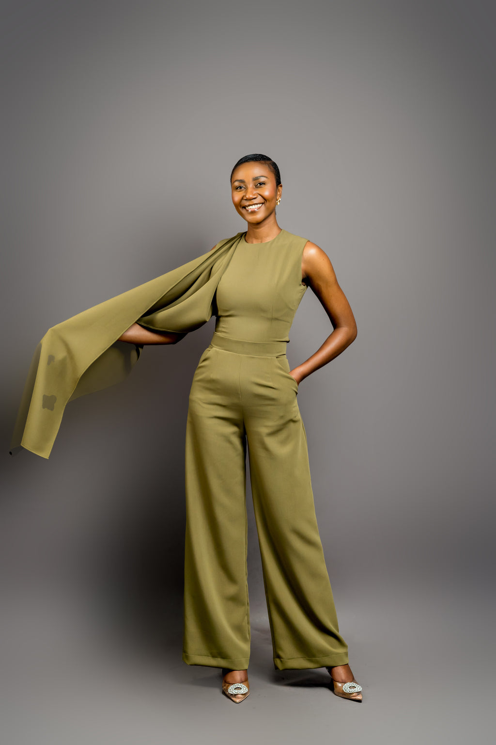Green draped top (pre-order)