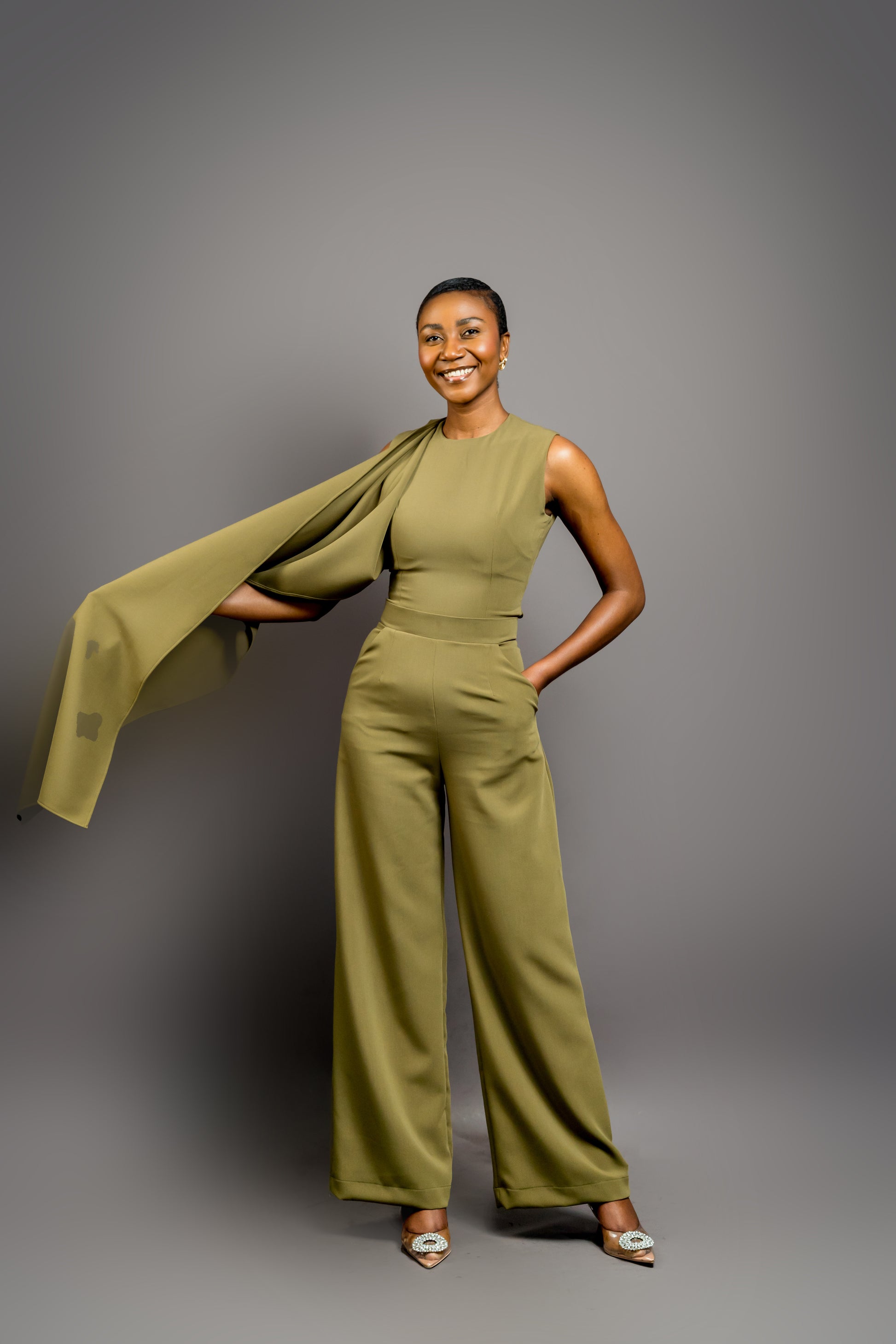 Green draped top (pre-order)