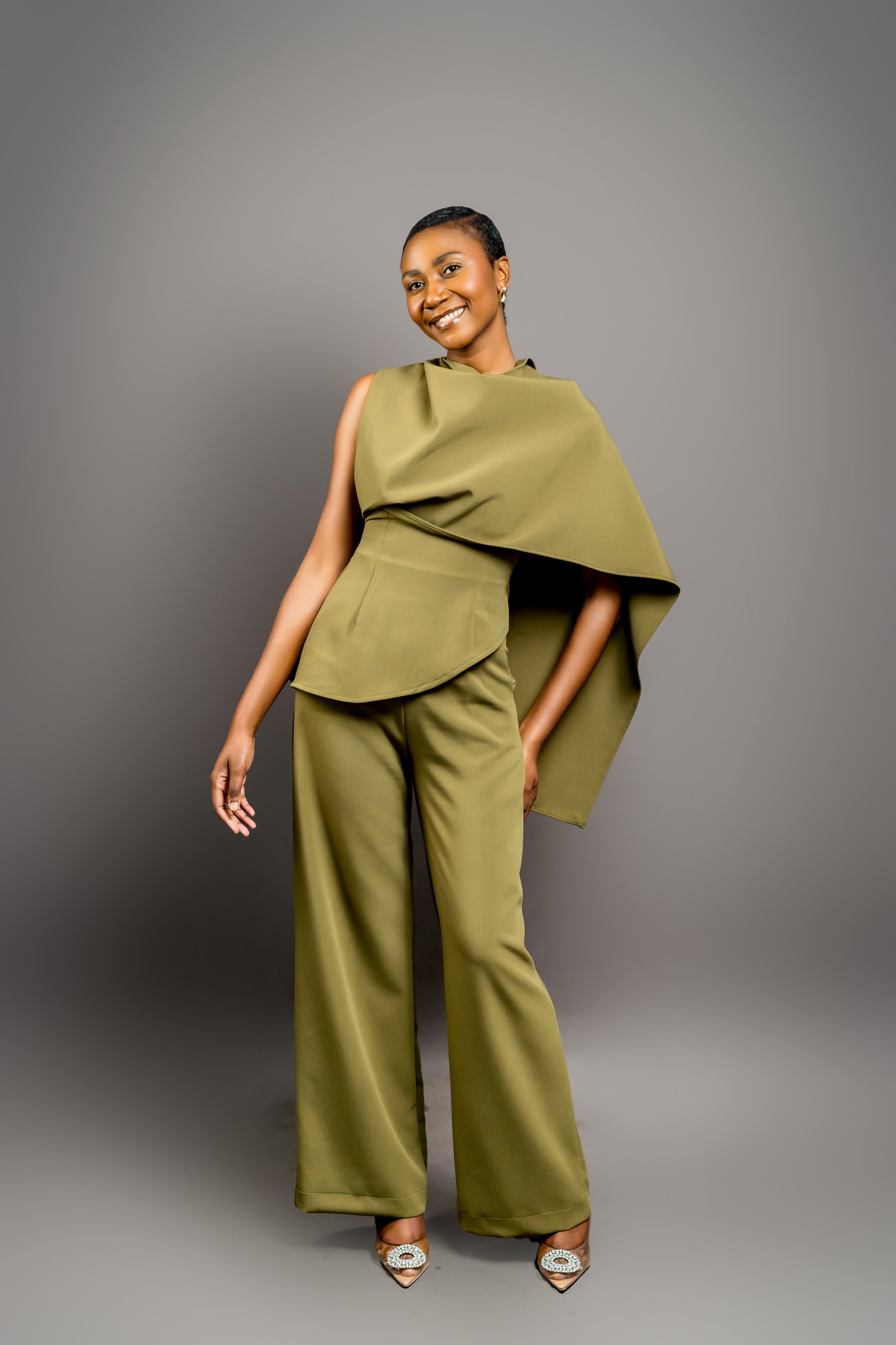 Green draped top (pre-order)