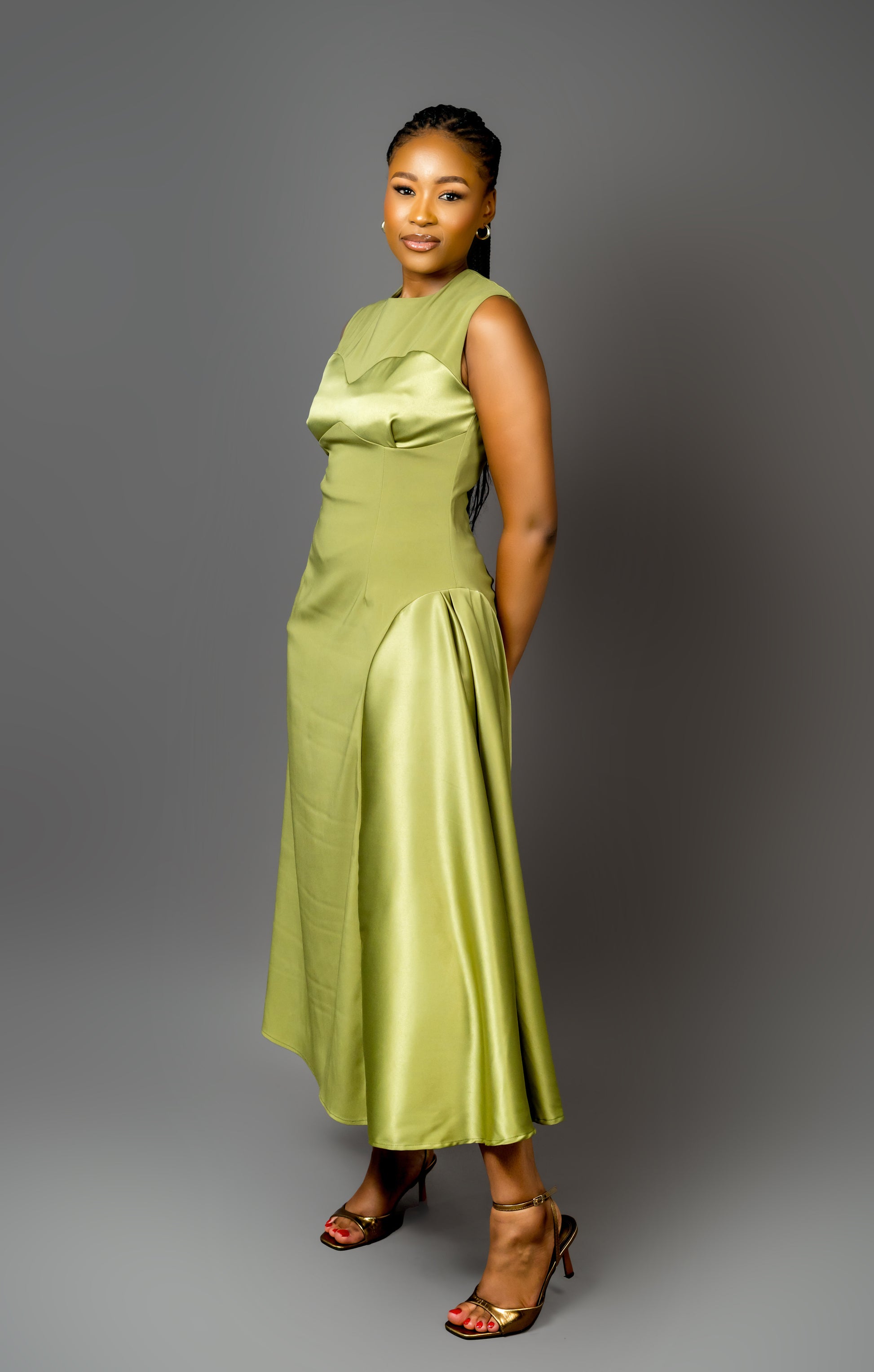 Draped satin dress  (pre-order)