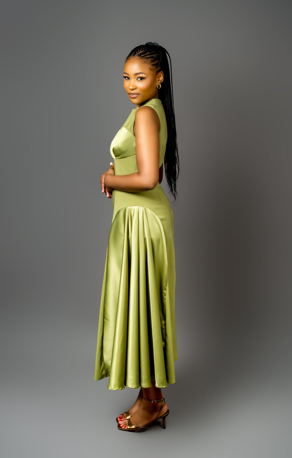 Draped satin dress  (pre-order)